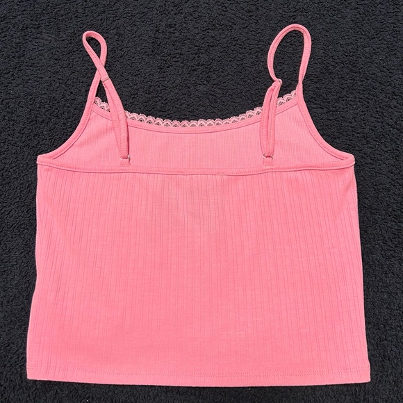 Forever 21 Pink Ribbed Lace Trim Cami Tee - Picture 6 of 7